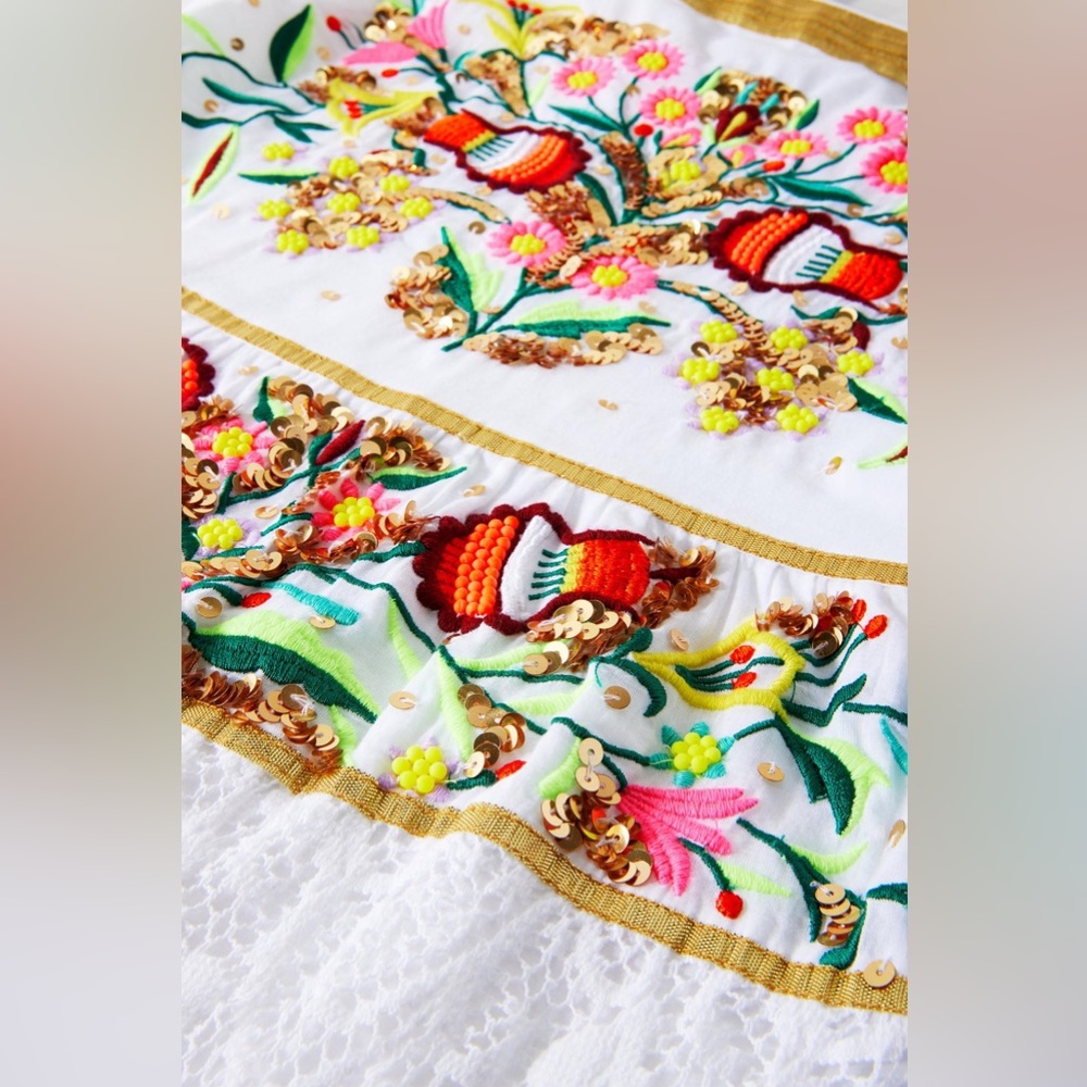 Boston Proper White Maxi Dress with Colorful Floral Embroidery - Picture 6 of 13